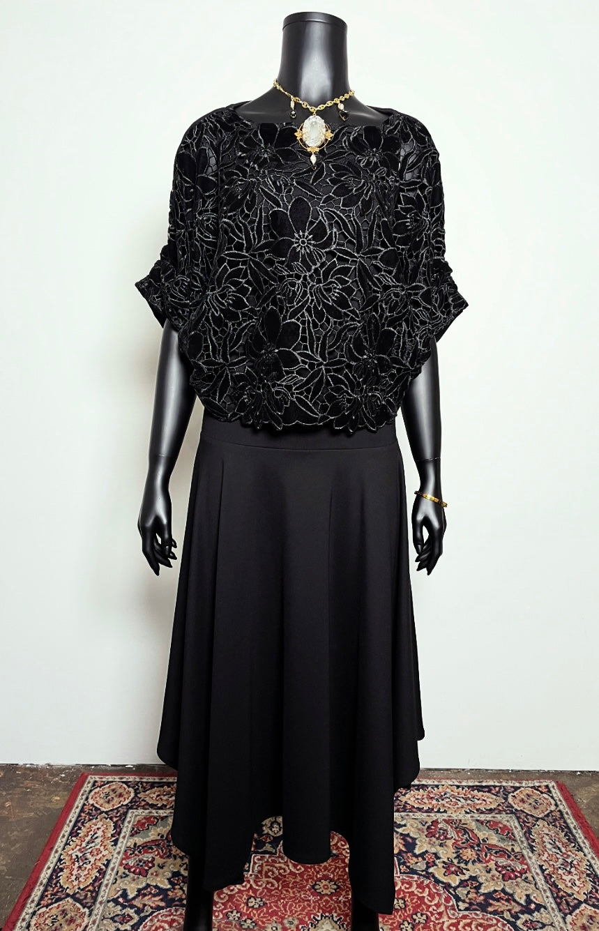Luxe Velvet Guipure Lace Top