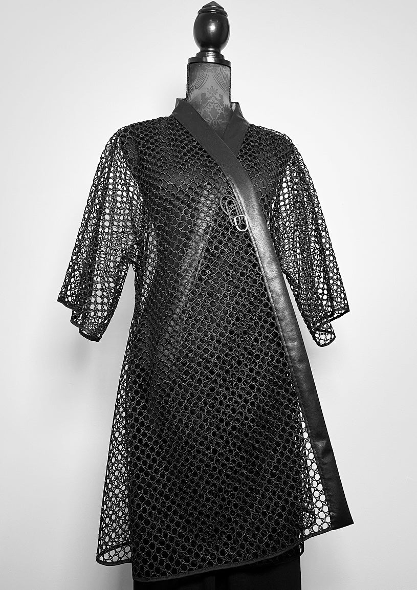 Black lace mesh coat black lace jacket swing coat evening coat stylish clothing handmade in melbourne classy elegant clothing timeless pieces timeless clothing classic style unique clothing unique style ageless style luxe fabrics statement clothing statement style clothing womens clothing made in australia eloise the label