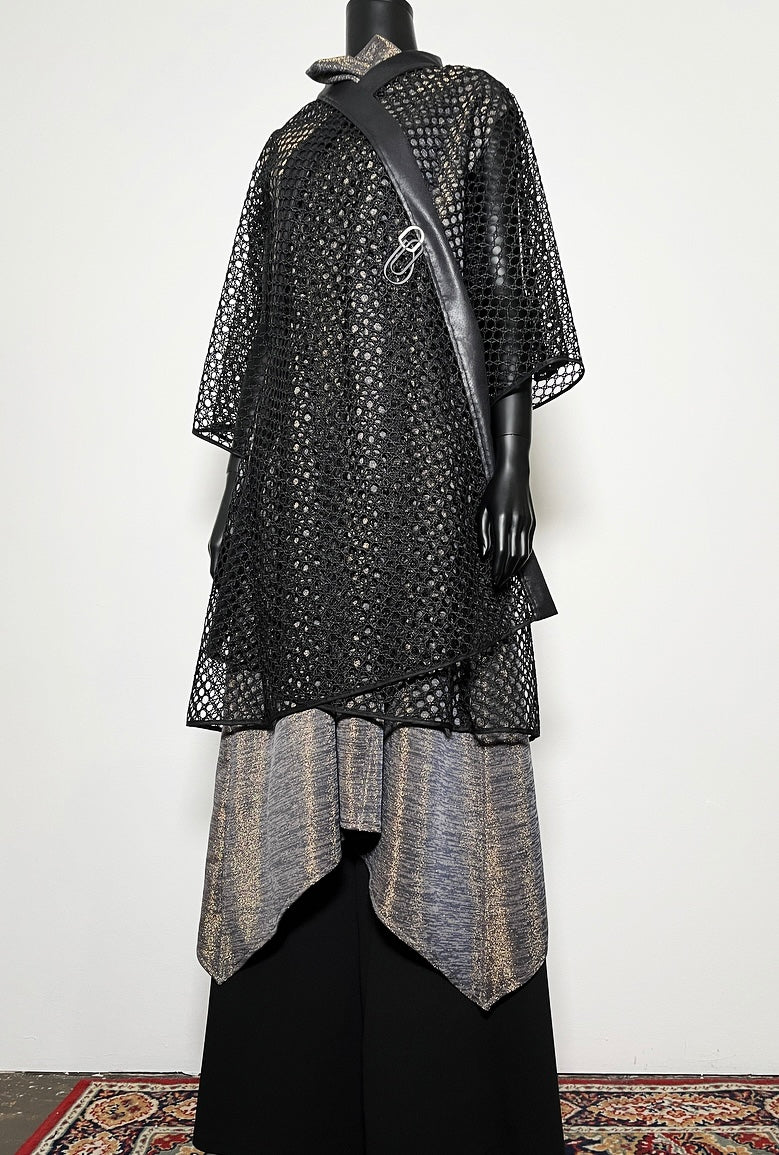 Black lace mesh coat black lace jacket swing coat evening coat stylish clothing handmade in melbourne classy elegant clothing timeless pieces timeless clothing classic style unique clothing unique style ageless style luxe fabrics statement clothing statement style clothing womens clothing made in australia eloise the label