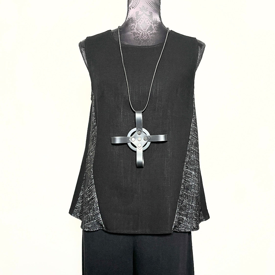 black linen summer sleeveless top silver elegant swing top melbourne made eloise the label