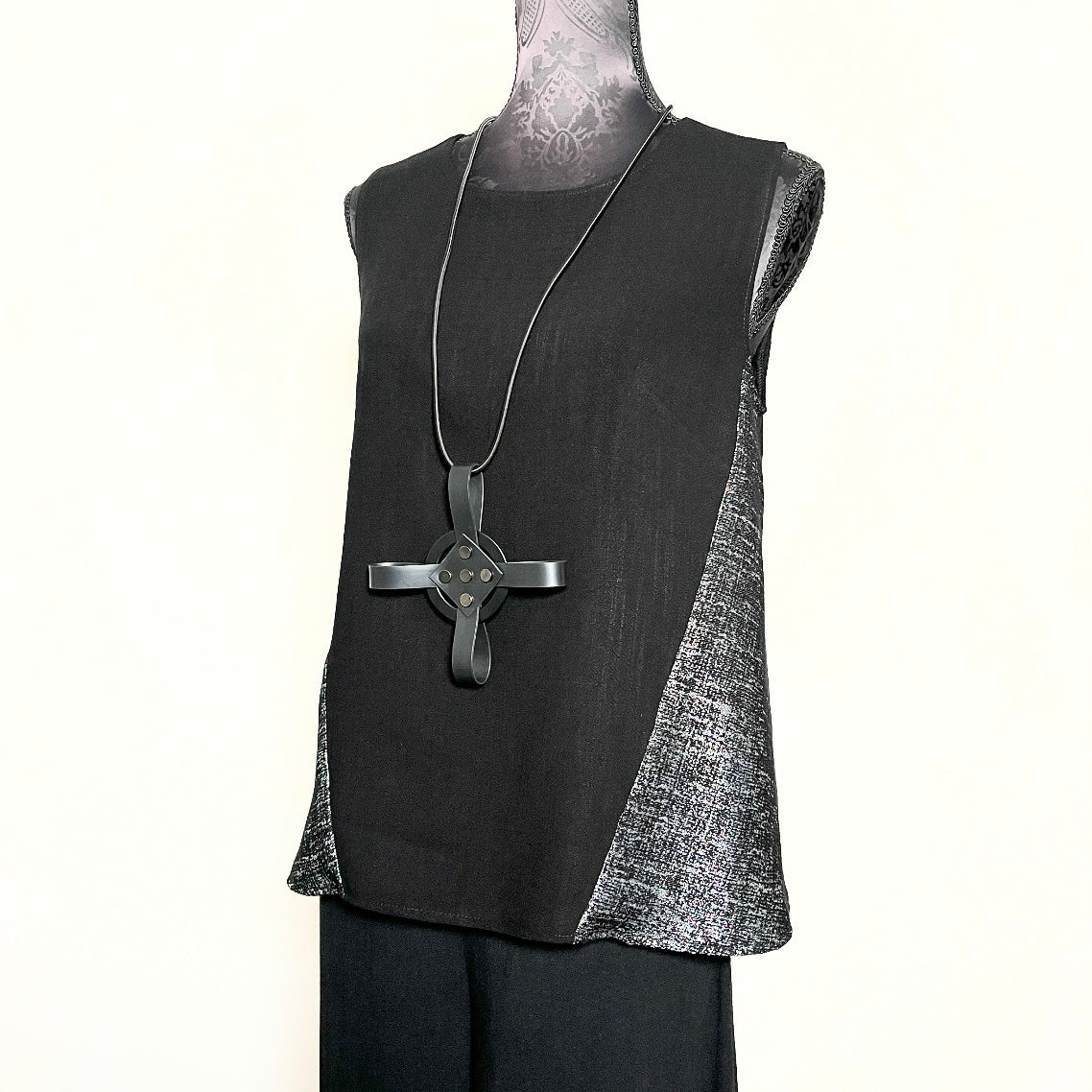 black linen summer sleeveless top silver elegant swing top melbourne made eloise the label