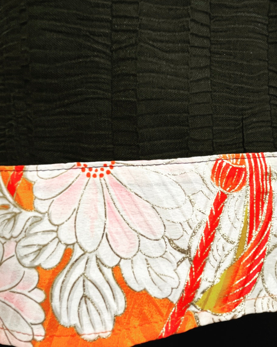 vintage silk kimono fabric top black top relaxed fit top oversized top black crepe ladies top feature sleeve ladies apparel stylish clothing handmade in melbourne classy elegant clothing timeless pieces timeless clothing classic style unique clothing unique style ageless style luxe fabrics statement clothing statement style evening style clothing womens clothing made in australia eloise the label