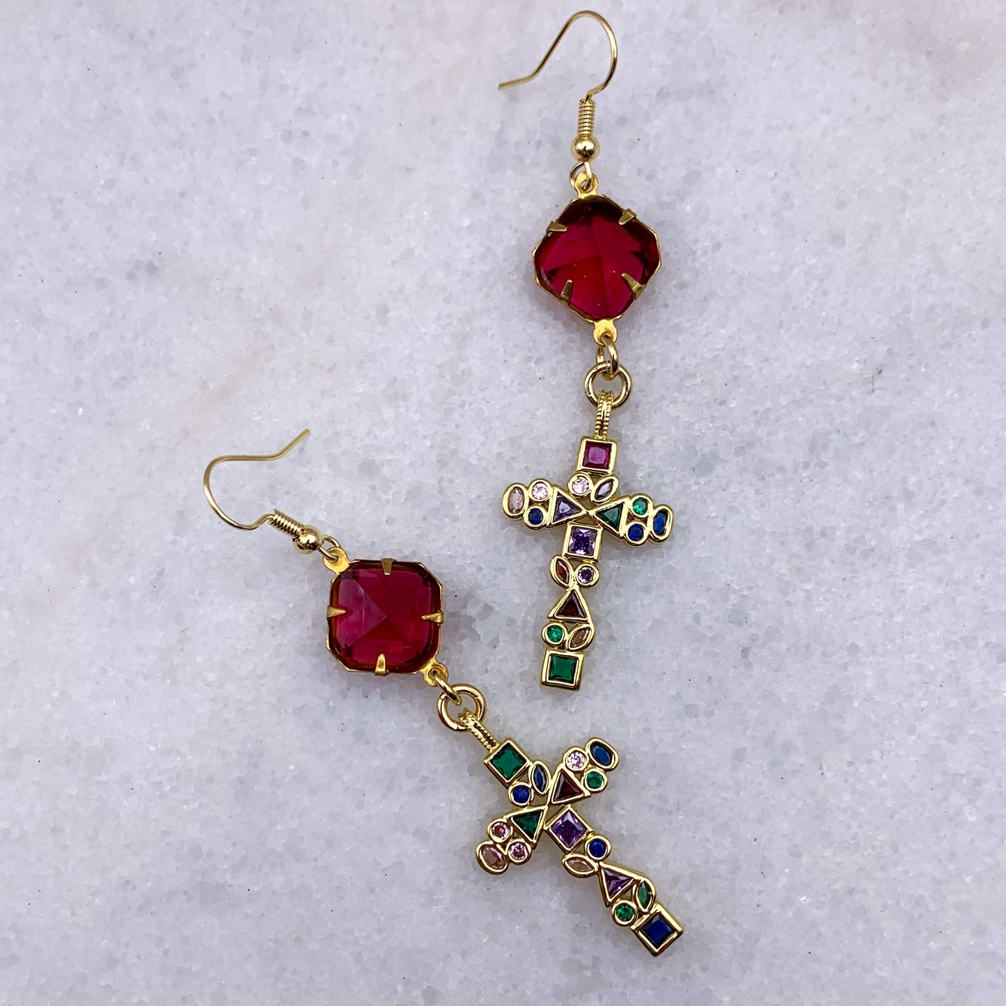 Byzantium Cross Earrings
