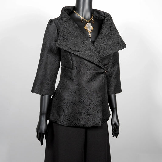 Clasique Jacket - Black Jacquard And Lace