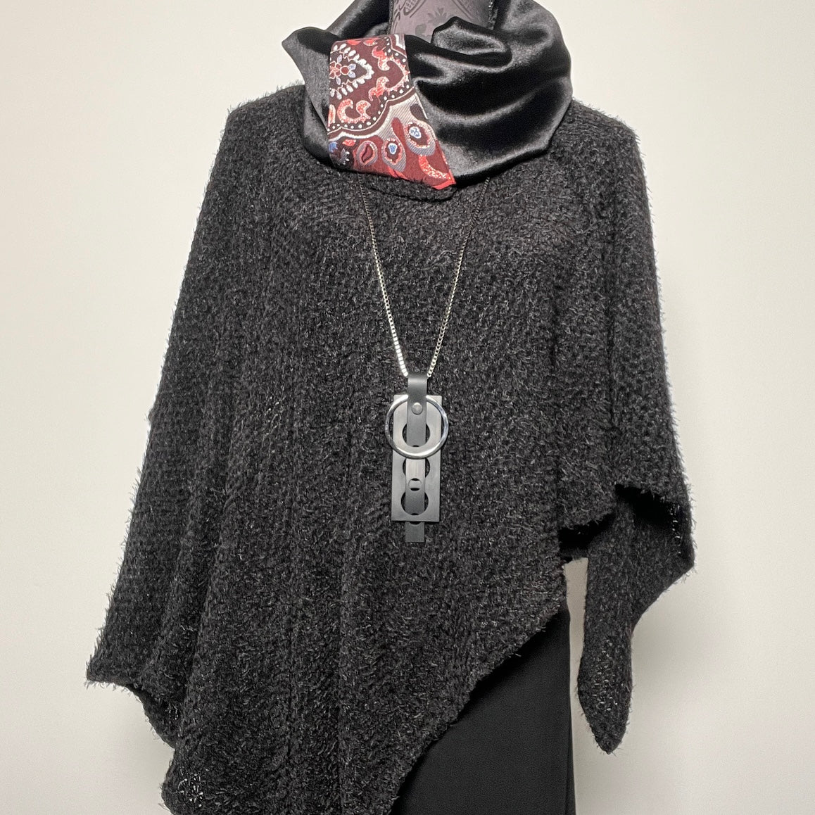 infinity scarf loop scarf black velvet brocade made in melbourne eloise the label