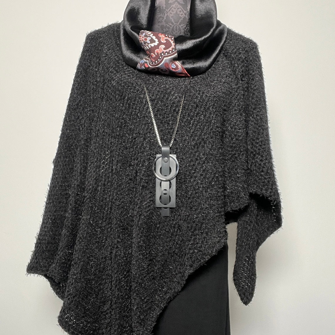 infinity scarf loop scarf black velvet brocade made in melbourne eloise the label