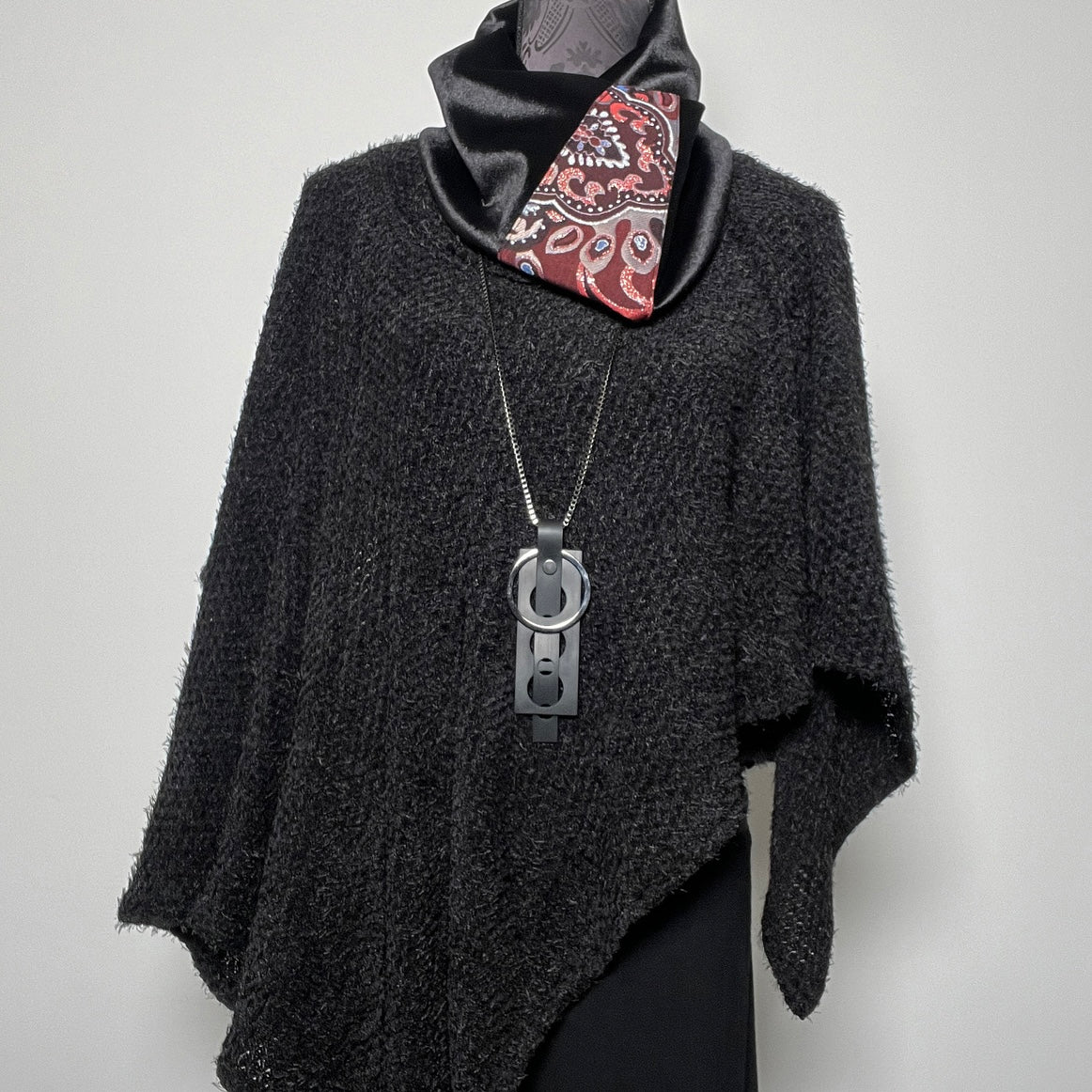 infinity scarf loop scarf black velvet brocade made in melbourne eloise the label