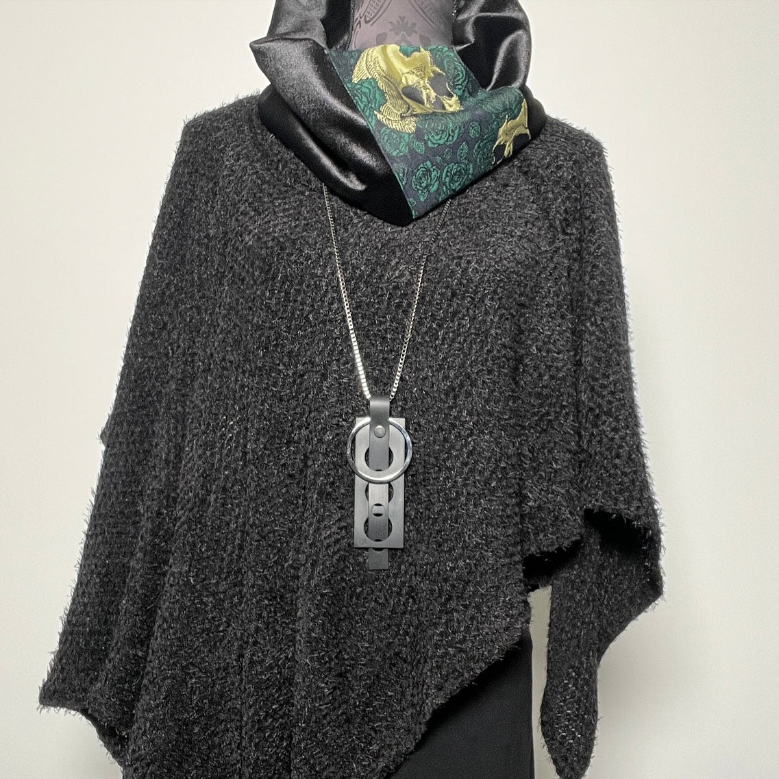 skulls and roses infinity scarf loop scarf black velvet made in melbourne eloise the label