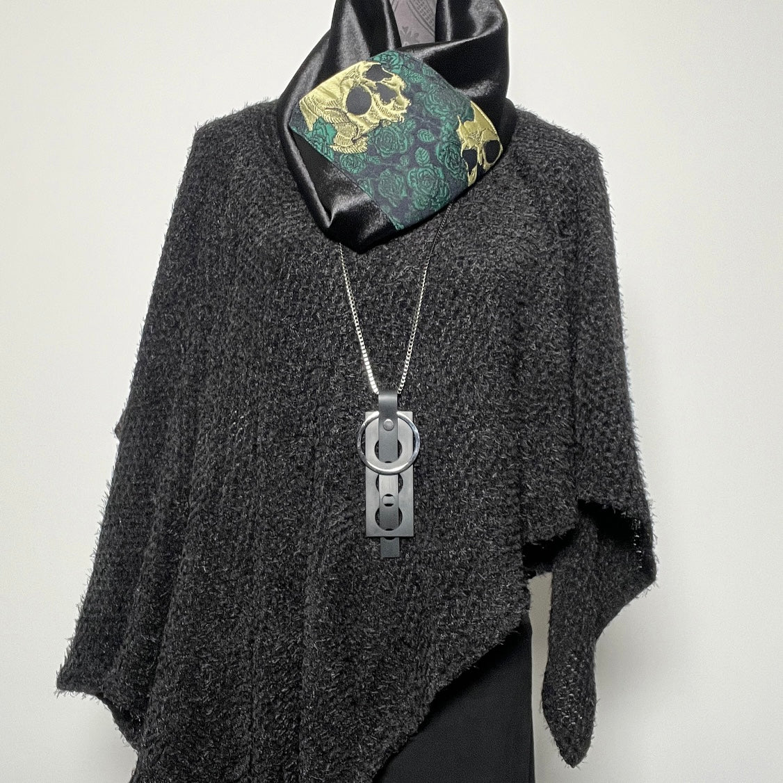 skulls and roses infinity scarf loop scarf black velvet made in melbourne eloise the label