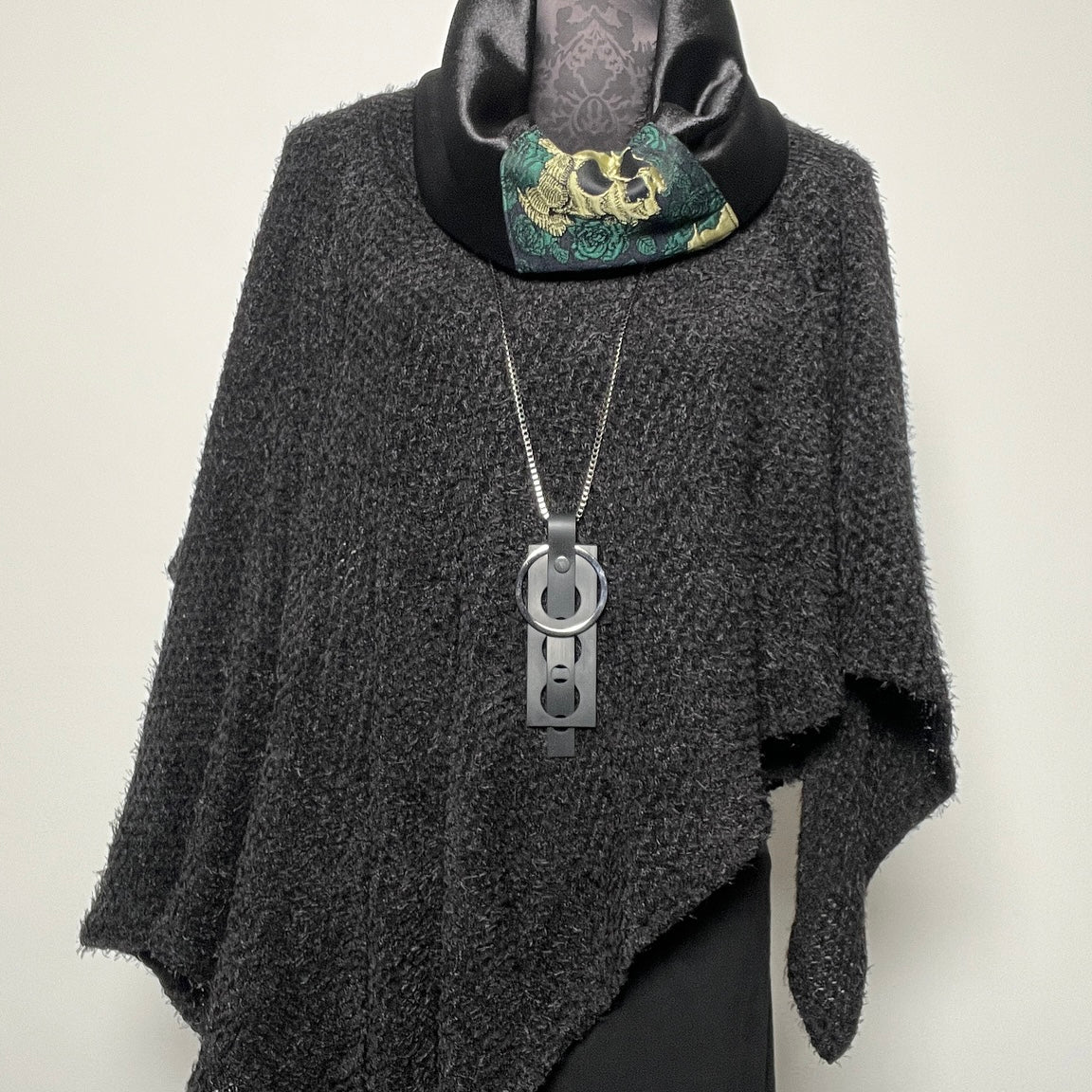 skulls and roses infinity scarf loop scarf black velvet made in melbourne eloise the label
