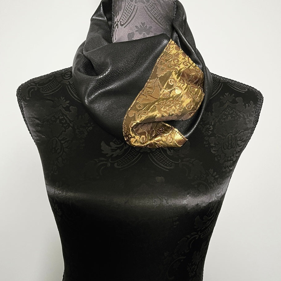 Loop scarf infinity scarf black faux leather gold made in melbourne eloise the label