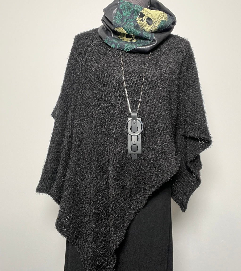 skulls and roses infinity scarf loop scarf faux leather made in melbourne eloise the label