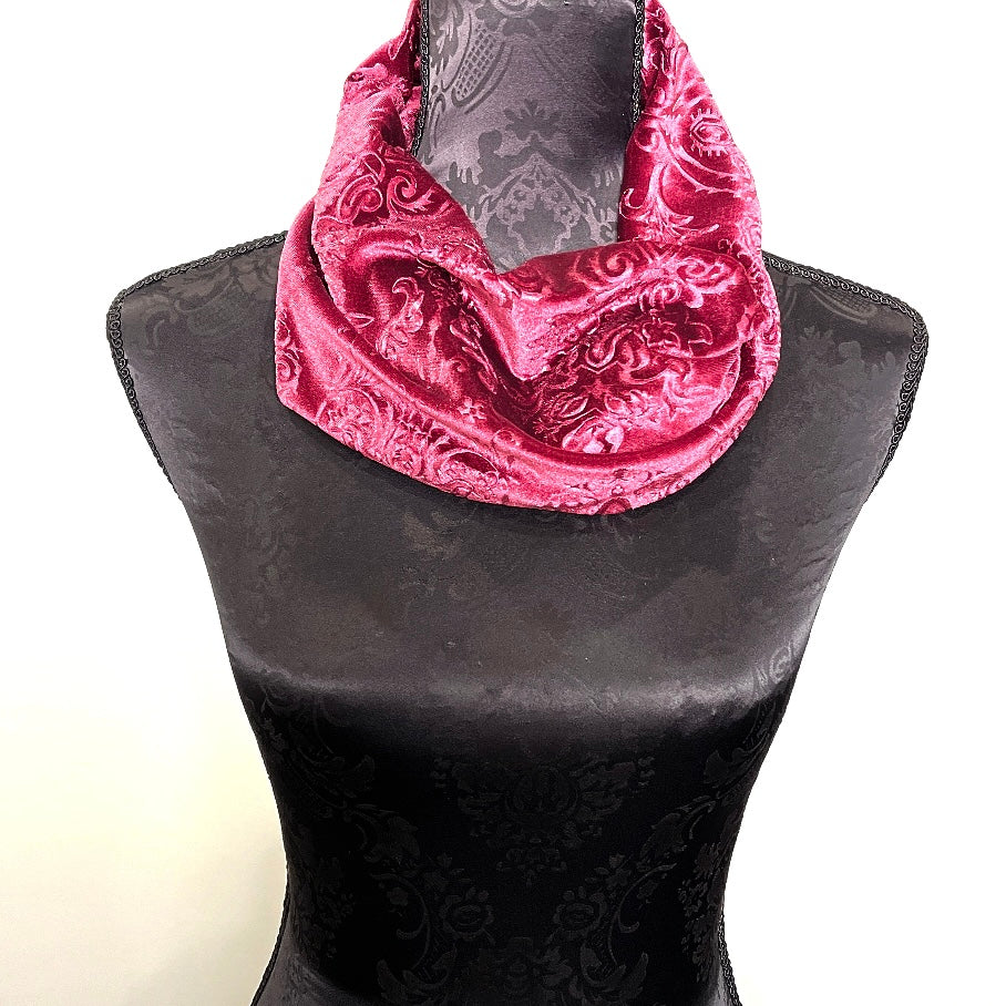pink velvet infinity loop scarf made in melbourne eloise the label