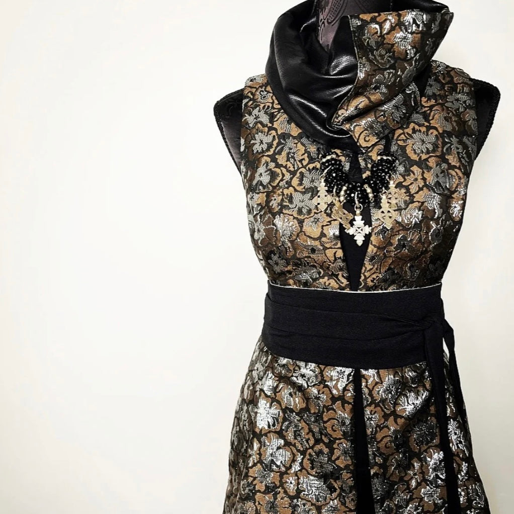 Obi Belt - Floral jacquard