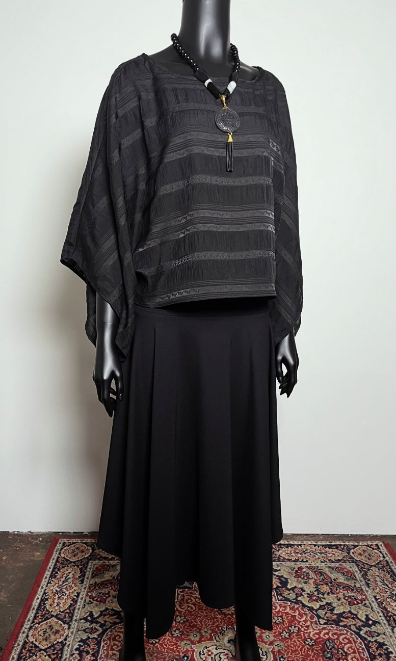 Havana Top - Black Stripe Georgette