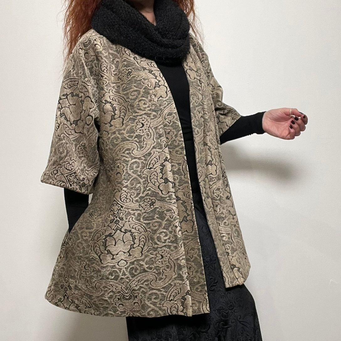 black chenille knit scarf infinity loop scarf winter scarf hand made in melbourne eloise the label