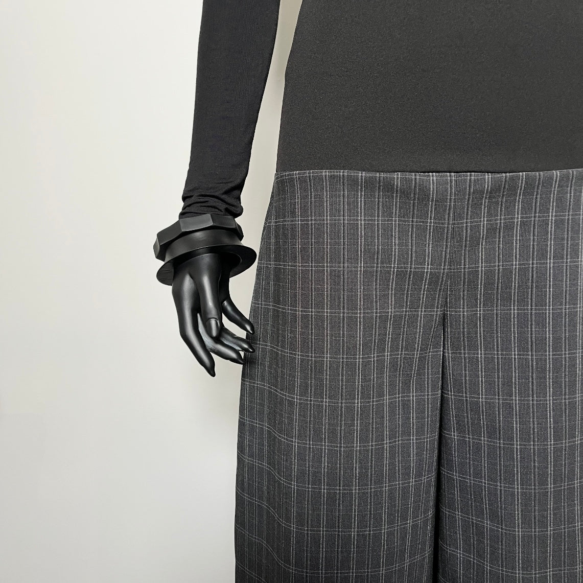 grey plaid check pant