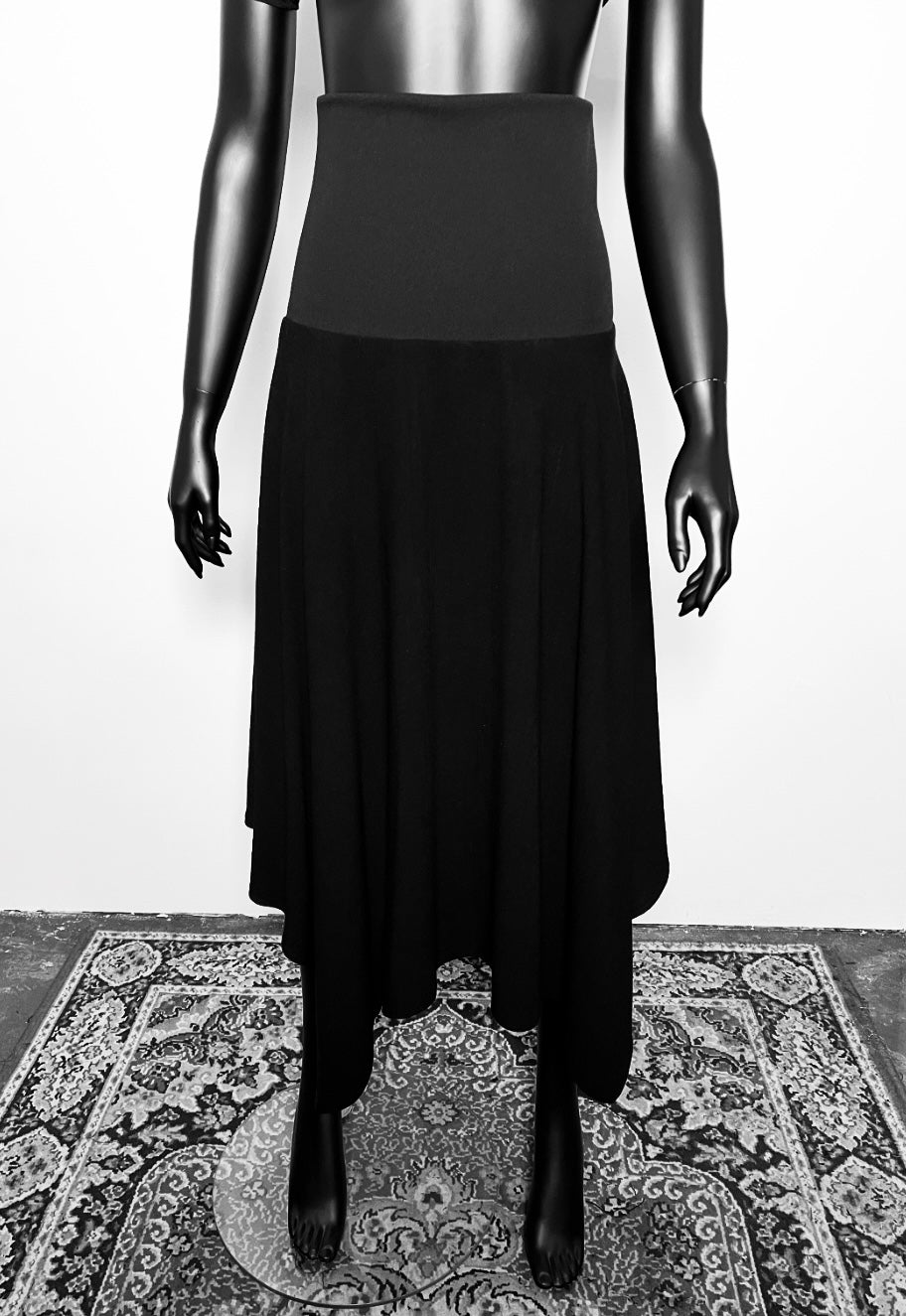 Inspire Skirt - Black Soft Draping Linen