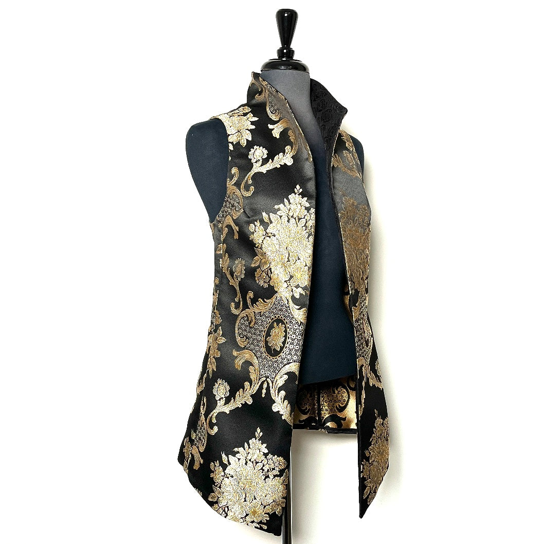 black gold brocade vest evening wear ladies event wear melbourne made eloise the label