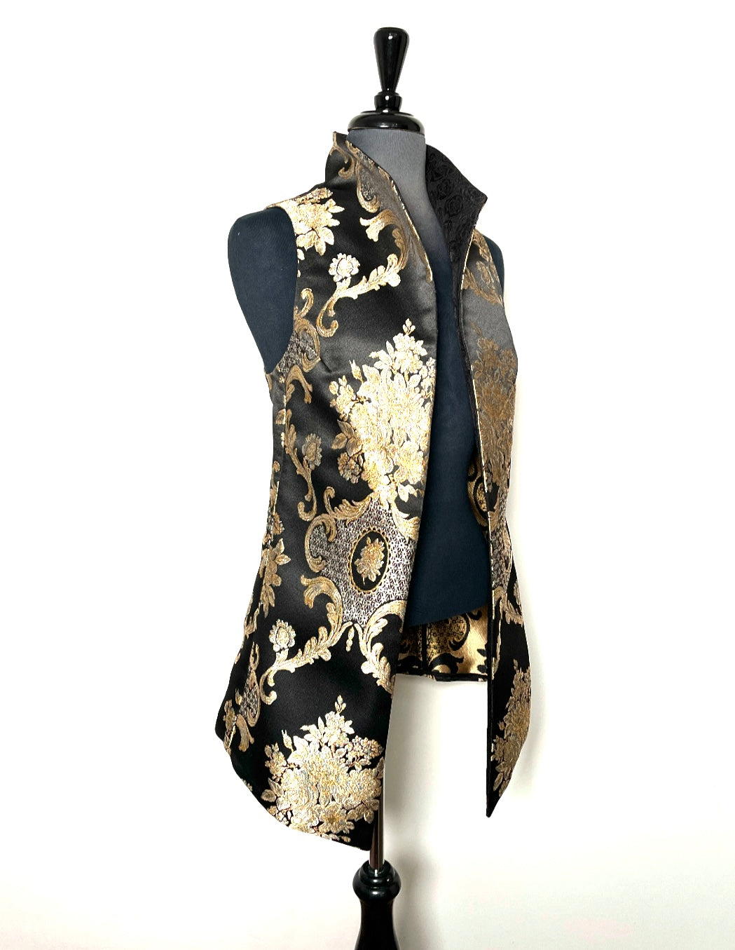black gold brocade vest evening wear ladies event wear melbourne made eloise the label