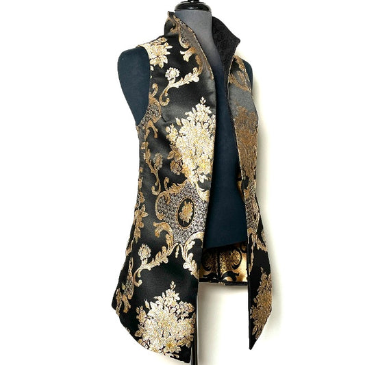 black gold brocade vest evening wear ladies event wear melbourne made eloise the label