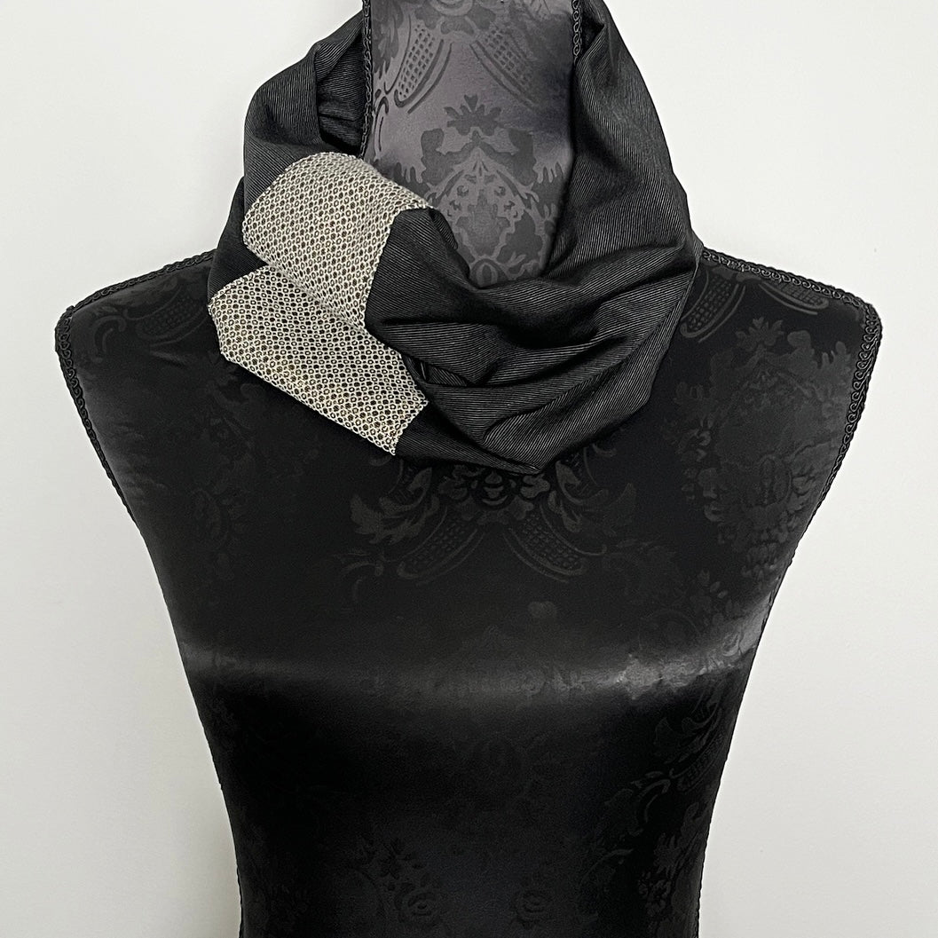 Loop scarf infinity scarf black gold spot made in melbourne eloise the label