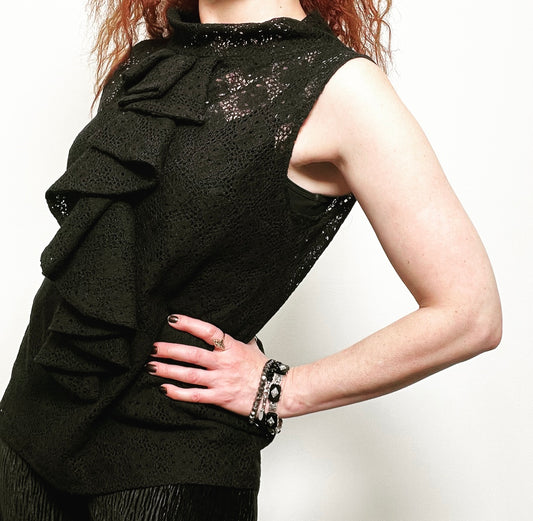 Muse Top - Black Cotton Lace