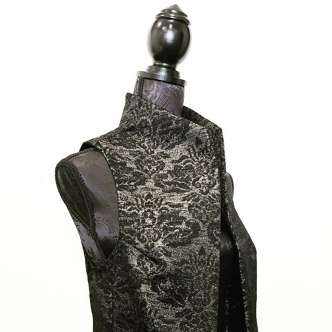 Natalia Vest - One Of A Kind - Black jacquard with soft gold sparkle