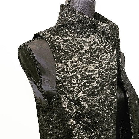 Natalia Vest - One Of A Kind - Black Jacquard With Soft Gold Sparkle