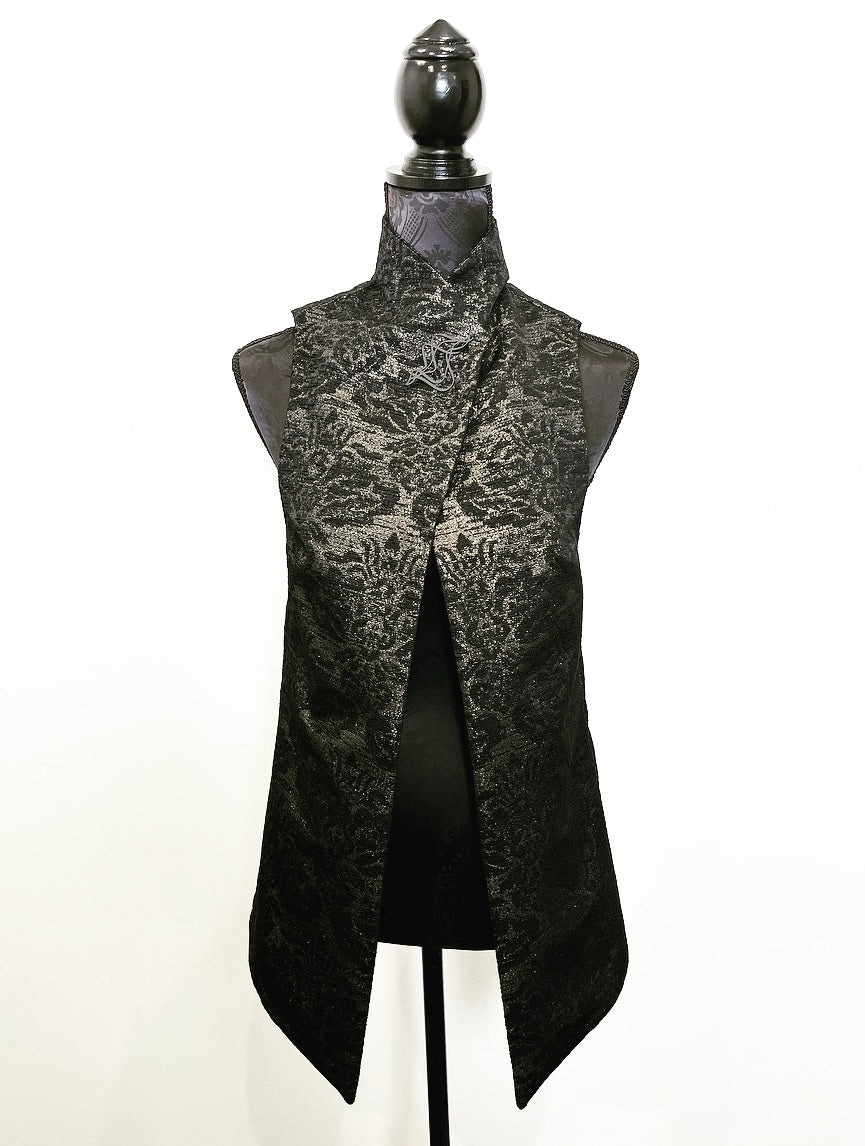 Natalia Vest - One Of A Kind - Black jacquard with soft gold sparkle