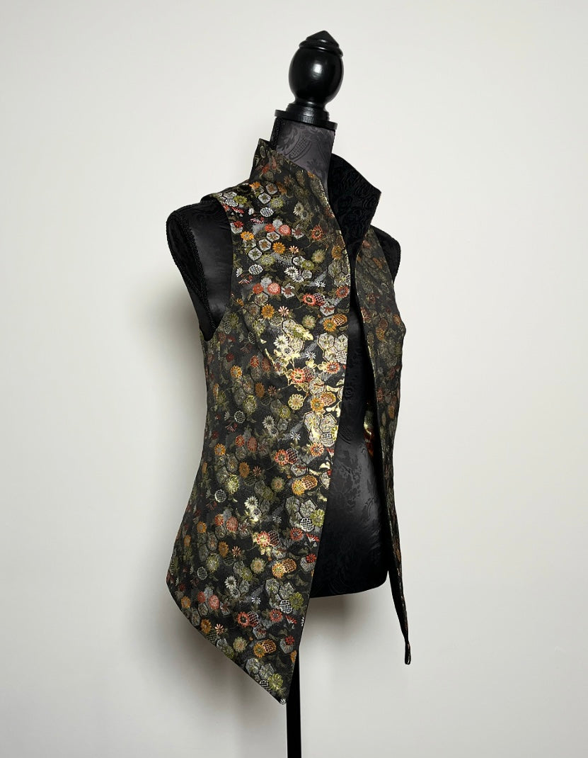 Natalia Vest - Japanese Floral Brocade