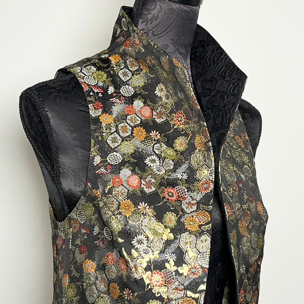 Natalia Vest - Japanese Floral Brocade