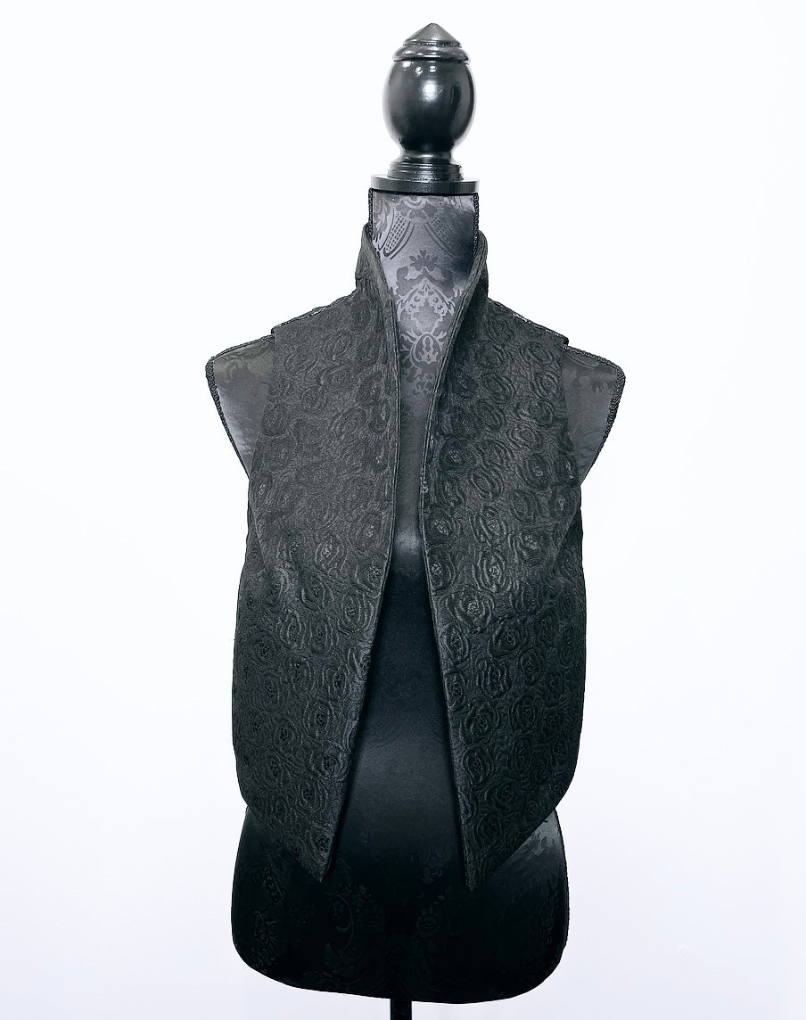 Nikita Vest - One Of A Kind - Black rose jacquard front with contrast gold sparkle back