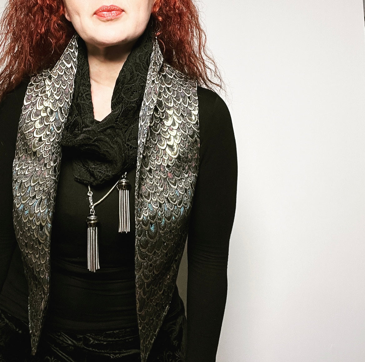 Nikita Vest - Luxe Golden Metallic Scales