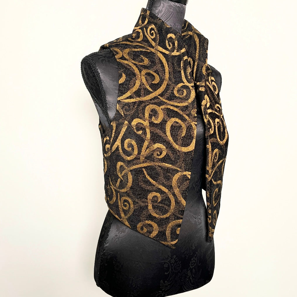 black and gold jacquard vest made in melbourne