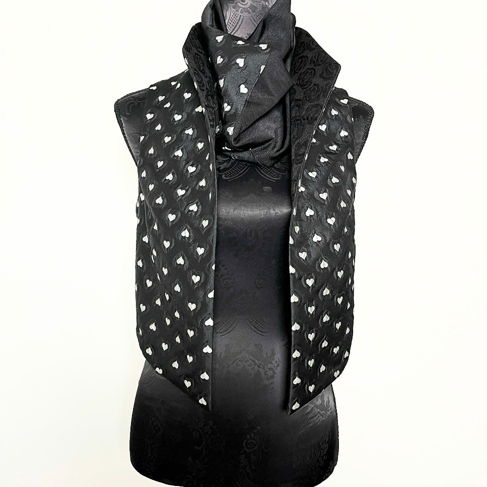 black and white hearts vest stand up collar jacquard evening wear event wear made in melbourne eloise the label