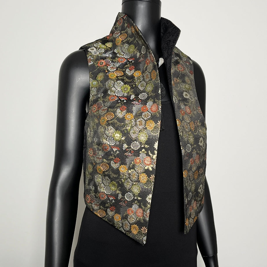 Nikita Vest - Japanese Floral Brocade