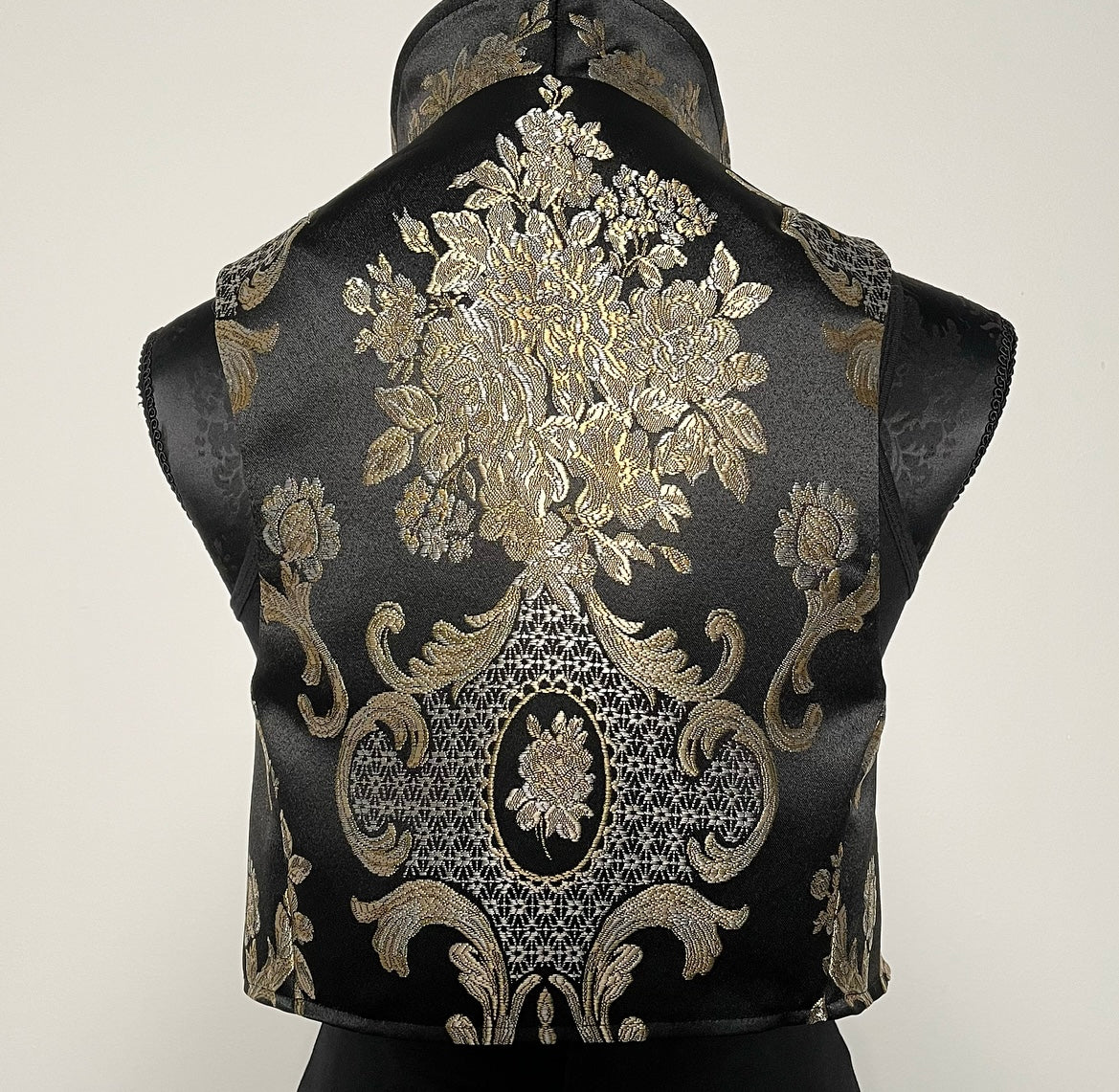black gold brocade vest evening wear ladies event wear melbourne made eloise the label