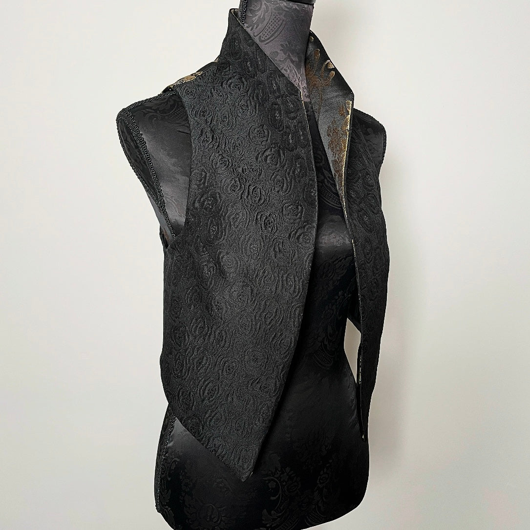 black gold brocade vest evening wear ladies event wear melbourne made eloise the label