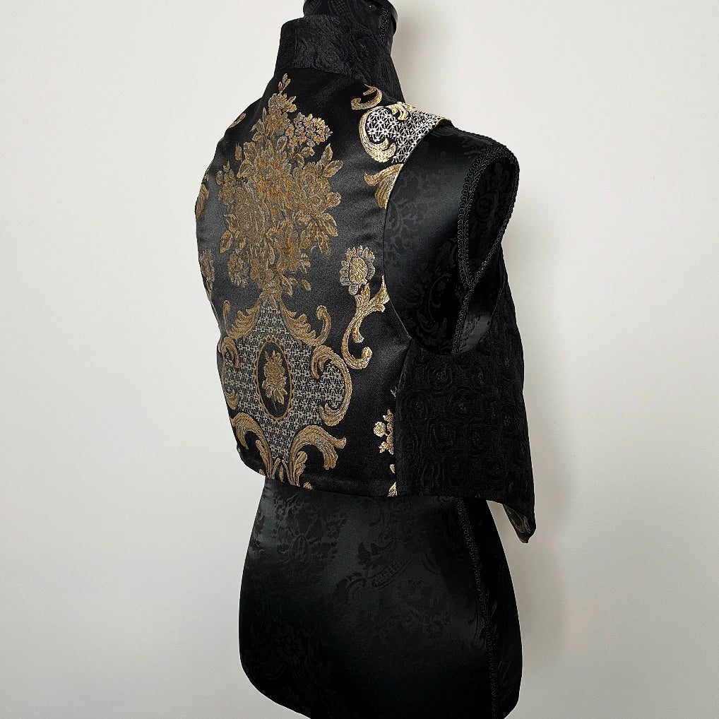 black gold brocade vest evening wear ladies event wear melbourne made eloise the label