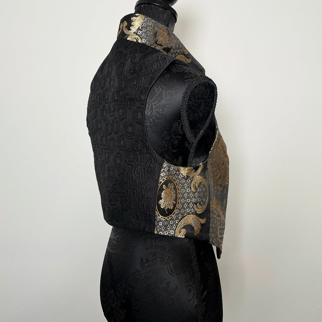 black gold brocade vest evening wear ladies event wear melbourne made eloise the label