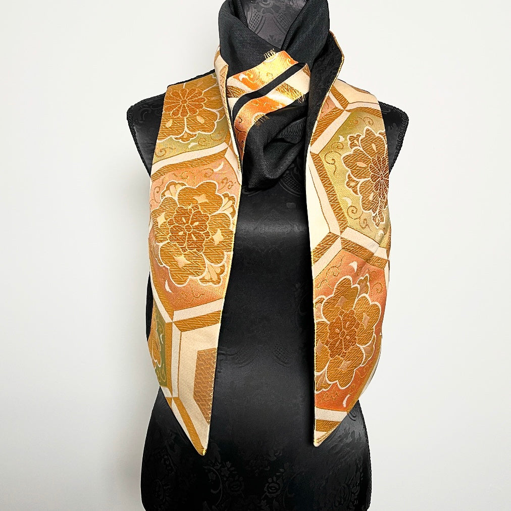 ladies brocade vest vintage japanese obi fabric floral gold evening wear melbourne made eloise the label
