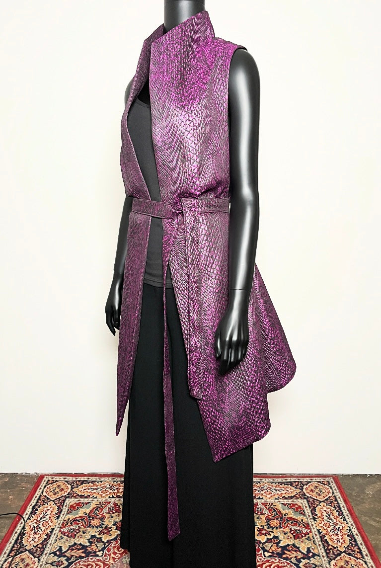 Purple Snakeskin Longline Vest - One Of A Kind