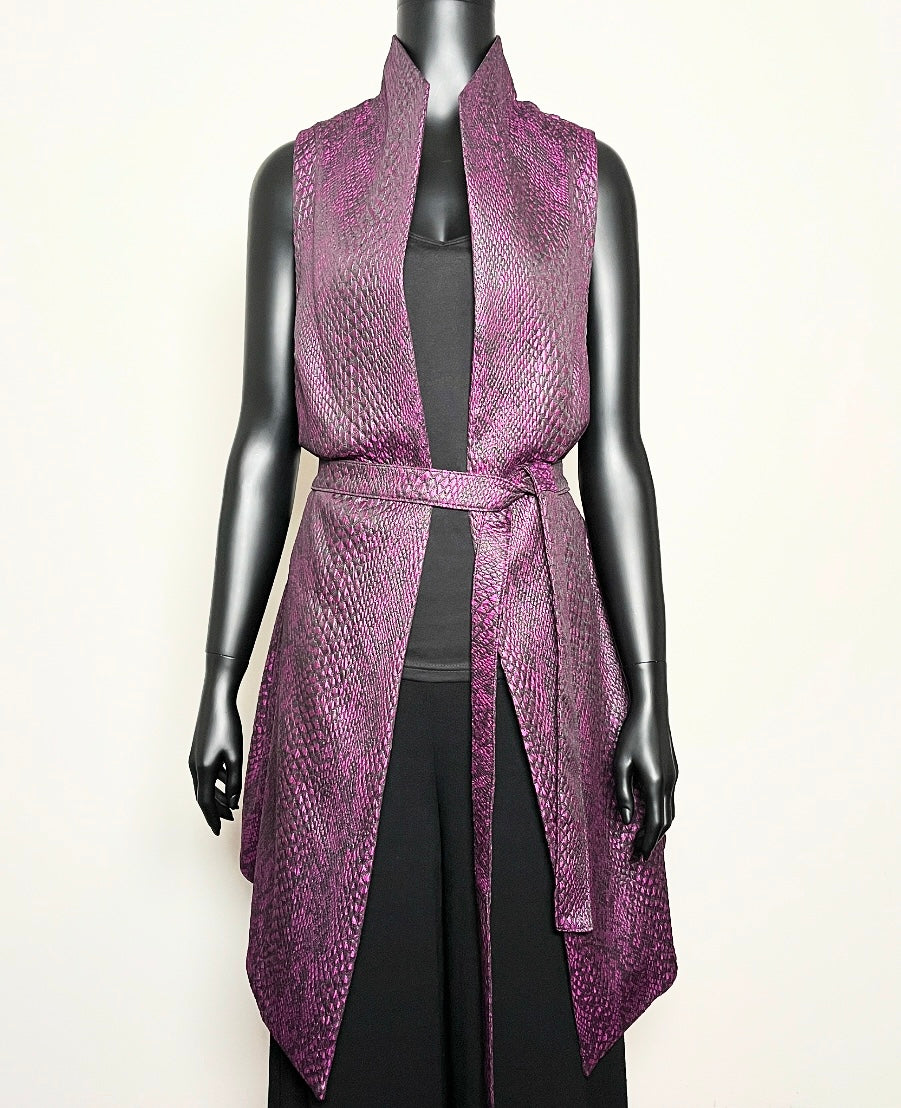Purple Snakeskin Longline Vest - One Of A Kind