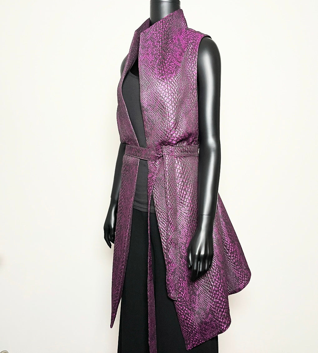 Purple Snakeskin Longline Vest - One Of A Kind