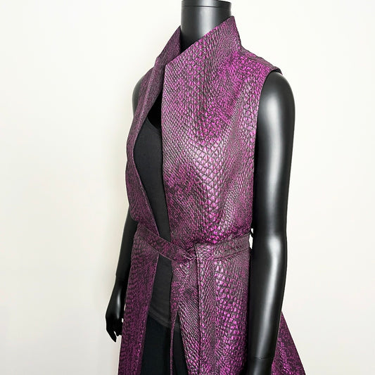 Purple Snakeskin Longline Vest - One Of A Kind