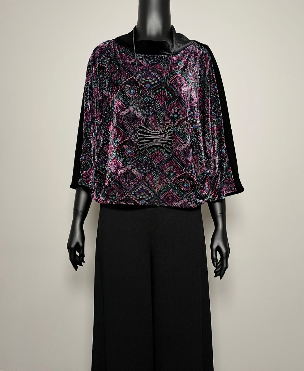 velvet top womens evening top batwing sleeve relaxed fit evening wear melbourne made eloise the label