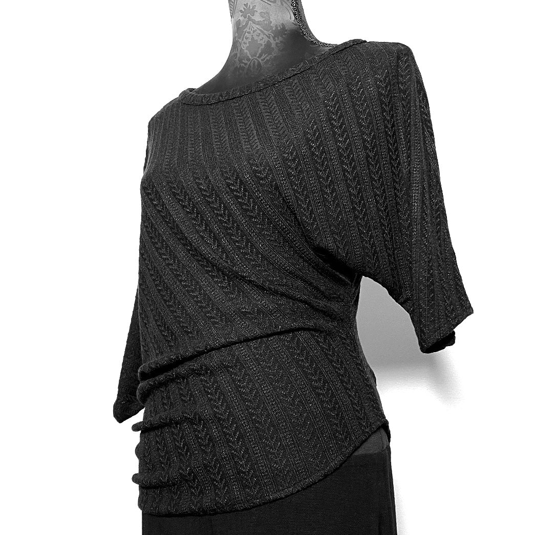 The Quiet Wild Top - Black Jacquard Knit