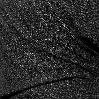The Quiet Wild Top - Black Jacquard Knit - With Collar