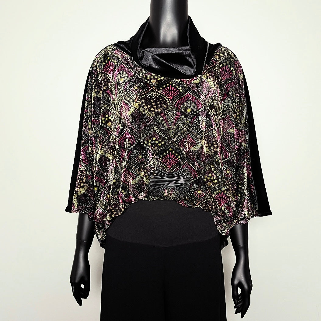 velvet top womens evening top batwing sleeve relaxed fit evening wear melbourne made eloise the label